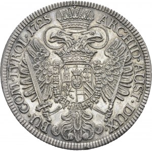 Karl VI, 1711-1740. Thaler 1725, Hall. KM 1617; Dav. 1054. AR. 28.50 g...