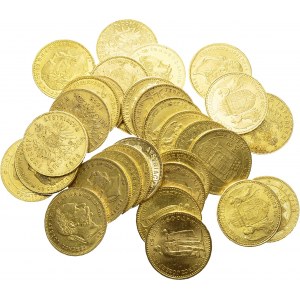 Franz Joseph I, 1848-1916. Lot of 31 coins : AUSTRIA, 10 Corona 1897, 8 Florins...