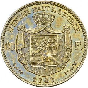 Royaume. Léopold Ier, 1831-1865. 10 Francs 1849, légende en français...