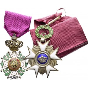 Lot de 2 décorations : Ordre de Léopold, croix d...