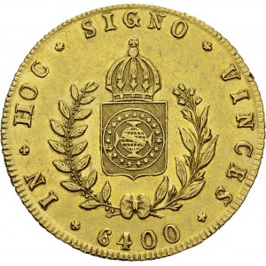 Pedro II, 1831-1889. 6400 Reis 1832 R, Rio de Janeiro. KM 387; Fr. 113. AU. 14...