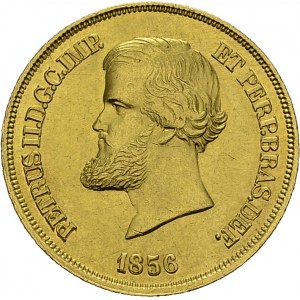 Pedro II, 1831-1889. 10'000 Reis 1856, Rio de Janeiro. KM 467; Fr. 122. AU. 8...