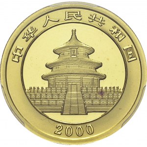People's Republic, 1949-. 50 Yuan 2000, frosted. ½ oz Panda. KM 1306; Fr. B5...