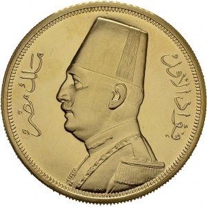 Fuad I, 1917-1936. 500 Piastres AH 1351 / 1932. Obv. Head left wearing tarboosh...