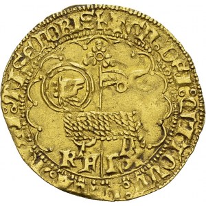 Charles VI, 1380-1422. Agnel d'or, 1ère émission (1417), Tournai. Av...