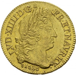 Louis XIV, 1643-1715. Louis d'or à la perruque et aux huit L 1686 D, Lyon. Av...