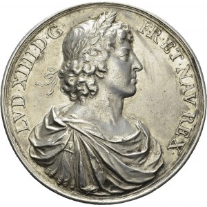 Louis XIV, 1643-1715. Médaille en argent 1660 par Jean Warin. 53 mm...