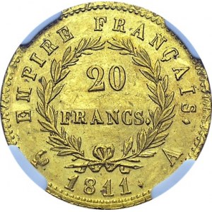 Napoléon Ier, 1804-1814. 20 Francs 1811 A, Paris. Gad. 1025; F. 516. AU. 6.45 g...