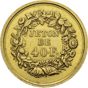 Régie des Jeux, 1820-1838. Jeton de 40 Francs ND. AU. 12.81 g...