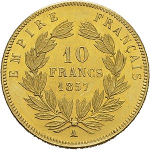 Napoléon III, 1852-1870. 10 Francs 1857 A, Paris. Gad. 1014; F. 506. AU. 3.22 g...
