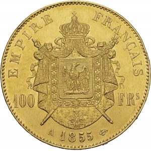 Napoléon III, 1852-1870. 100 Francs 1855 A, Paris. Gad. 1135; F. 550. AU. 32...