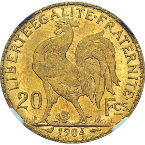 IIIe République, 1871-1940. 20 Francs 1904, Paris. Gad. 1064; F. 534. AU. 6...