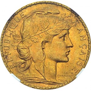 IIIe République, 1871-1940. 20 Francs 1908, Paris. Gad. 1064a; F. 535. AU. 6...