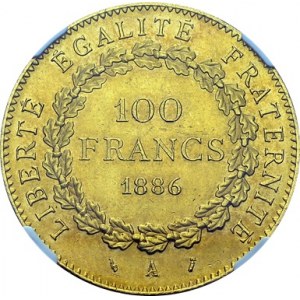 IIIe République, 1871-1940. 100 Francs 1886 A, Paris. Gad. 1137; F. 552. AU. 32...