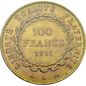 IIIe République, 1871-1940. 100 Francs 1911 A, Paris. Gad. 1137a; F. 553. AU...