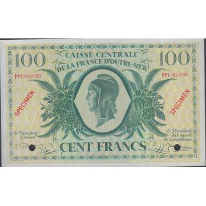 Ve République, 1958-. 100 Francs 2 FEV 1944. Spécimen. Numéro de série PP 000...