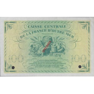 Ve République, 1958-. 100 Francs 2 FEV 1944. Spécimen. Numéro de série PP 000...