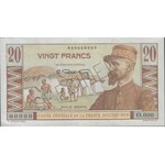 Ve République, 1958-. Lot de 3 billets : 5, 10, 20 Francs ND (1947). Spécimens...