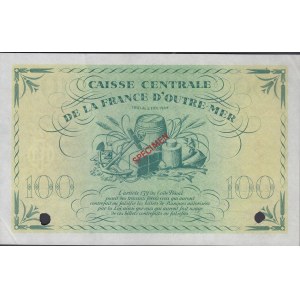 Ve République, 1958-. 100 Francs 2 Fév. 1944. Spécimen. Numéro de série PP 000...