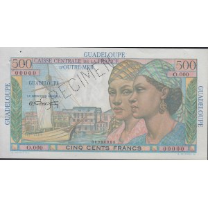 Ve République, 1958-. 500 Francs ND (1947-49). Spécimen. Numéro de série O.000...