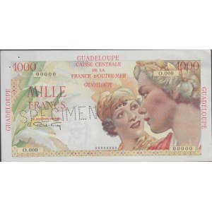 Ve République, 1958-. 1000 Francs ND (1947-49). Spécimen. Numéro de série O.000...