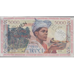 Ve République, 1958-. 5000 Francs ND (1947-49). Spécimen. Numéro de série O.00...