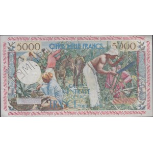 Ve République, 1958-. 5000 Francs ND (1947-49). Spécimen. Numéro de série O.00...