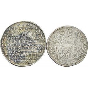Saxony. Lot of 2 coins : Christian II, Johan Georg I and August, Thaler 1595...