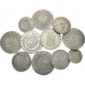 Saxony. Lot of 11 coins : Friedrich August II, 1/6 Thaler 1763...