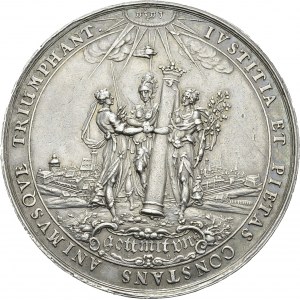 Johann Georg I. 1615-1656. Silver medal 1631 by Sebastian Dadler. 65 mm...