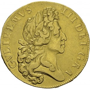 William III, 1694-1702. 5 Guineas 1701. Obv. GVLIELMVS III DEI GRA...