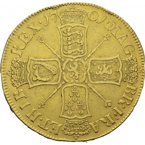 William III, 1694-1702. 5 Guineas 1701. Obv. GVLIELMVS III DEI GRA...
