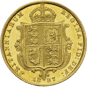 Victoria, 1837-1901. ½ Sovereign 1887, London. Spink 3869; KM 766; Fr. 393. AU...