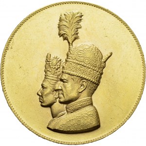 Mohammed Reza Pahlevi, 1941-1979. Gold medal SH 1347 (1967). 36 mm. Coronation...