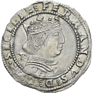 Napoli. Fernando I d'Aragona, 1458-1494. Coronato ND. MIR 69/2. AR. 3.79 g...