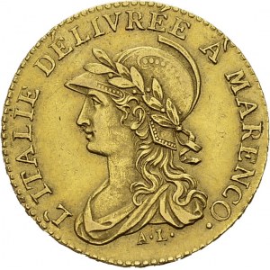 Piemonte. Repubblica Subalpina, 1800-1802. 20 Francs AN 9 (1800), Torino. KM 5...