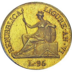 Repubblica Ligure. Repubblica, 1798-1805. 96 Lire 1803, Genova. Obv...