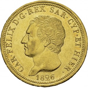 Carlo Felice, 1821-1831. 80 Lire 1826 L, Torino. KM 123; Fr. 1132. 25.80 g. AU...