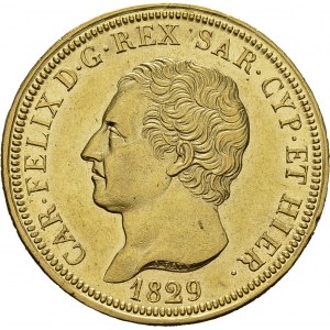 Carlo Felice, 1821-1831. 80 Lire 1829 P, Genova. KM 108.2; Fr. 1133. AU. 25...