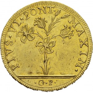 Pio VI, 1775-1799. 2 Doppie 1786, Bologna. Obv. PIVS VI PONT MAXIM. Lily. Rev...