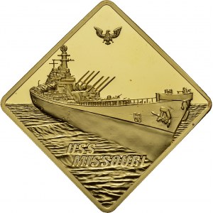 Republic, 1947-. 500 Dollars 2008. USS Missouri. KM -; Fr. 11. AU. 77.75 g...