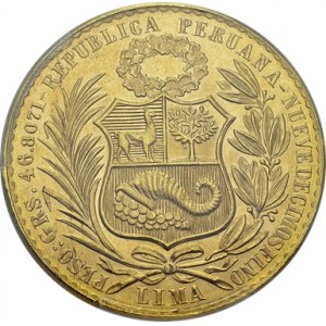 Republic, 1821-. 100 Soles 1969, Lima. KM 231; Fr. 78. AU. 46.81 g. 540 ex...