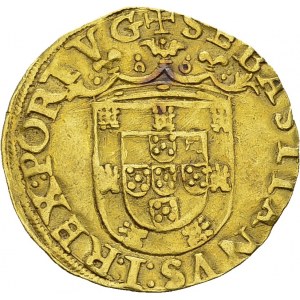 Sebastian I, 1557-1578. Cruzado ND, Lisbon. Obv. SEBASTIANVS I REX PORTVG...
