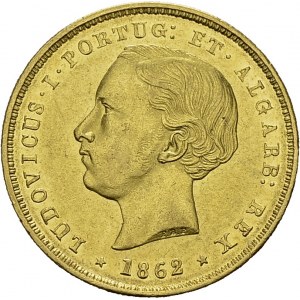 Luis I, 1861-1889. 5000 Reis 1862, Lisbon. Obv...