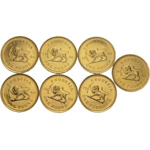 Elizabeth II, 1952-1979. Lot of 7 coins : 1 Pound 1966 (7). Total (7). KM 6; Fr...
