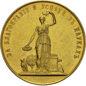 Alexander III, 1881-1894. Gold medal ND by A. Grilliches. 32.5 mm...