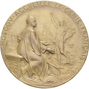 Alexander III, 1881-1894. Bronze medal 1891 by Louis-Oscar Roty. 63.5 mm...