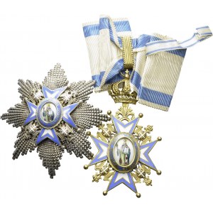 Order of Saint Sava (created 1883). Grand officer's set (1914...