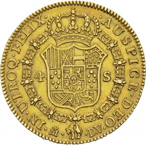 Carlo III, 1759-1788. 4 Escudos 1786 NI DV, Madrid. KM 418.1a; Fr. 284. AU. 13...