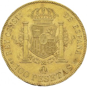 Alfonso XIII, 1886-1931. 100 Pesetas 1897 (18-97) SG-V, Madrid. KM 708; Fr. 347...